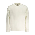 Sweatshirt guess jeans blanc en coton pour homme avec logo guess discret en relief sur la poitrine couleur crème