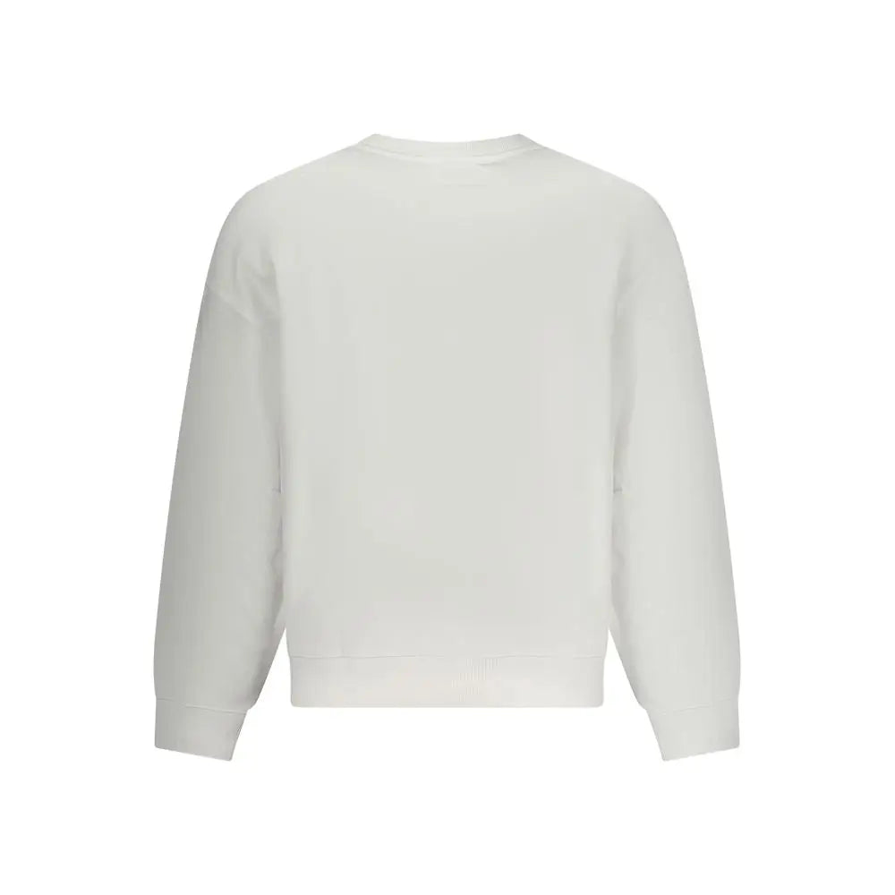 Sweatshirt guess jeans blanc en coton pour homme avec tissu doux et lignes épurées style minimaliste
