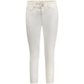 Jeans blanc skinny en coton pour femme guess avec coupe slim et double boutons avant