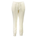 Pantalon de jogging guess jeans femme blanc en polyester avec tissu doux extensible et poches latérales discrètes