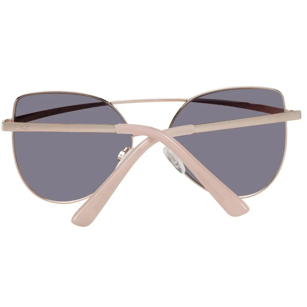 Lunettes de soleil aviator guess métal rose gold avec verres gris foncé au design minimaliste élégant