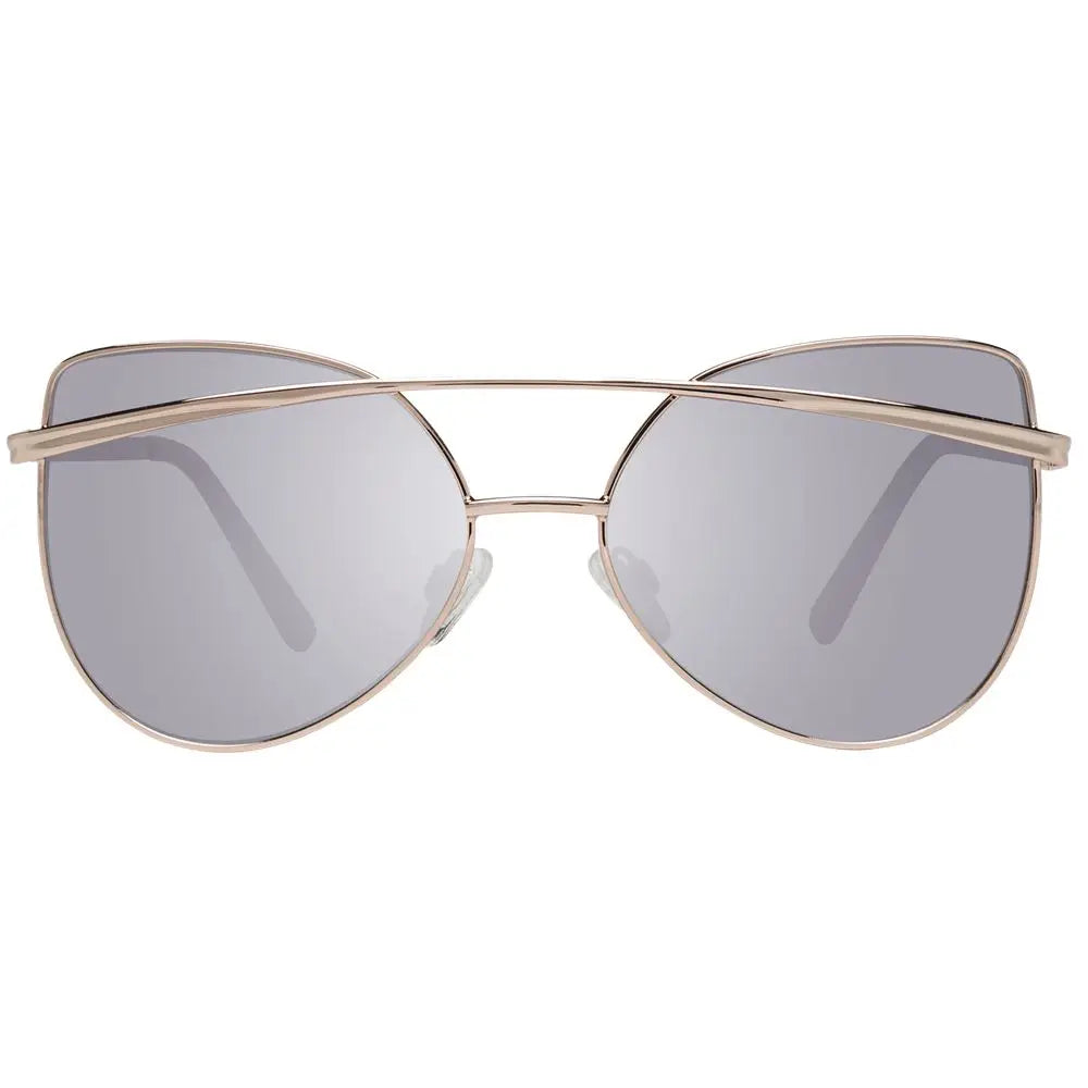 Lunettes de soleil Guess en métal rose doré avec verres miroir gris et monture minimaliste aviateur