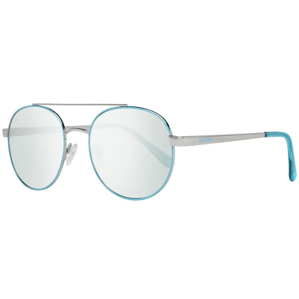 Lunettes de soleil aviator guess turquoise en métal argenté avec verres miroirs bleu clair