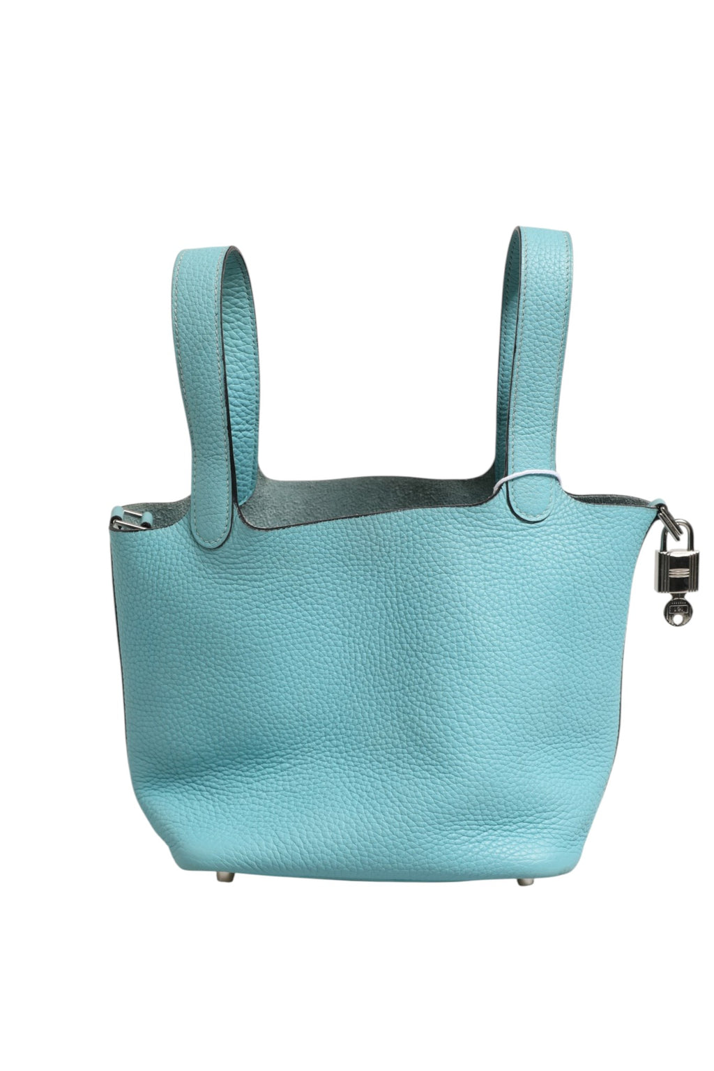 Sac Hermès Picotin Lock 18 en cuir avec serrure en métal, poignée rigide et design élégant.