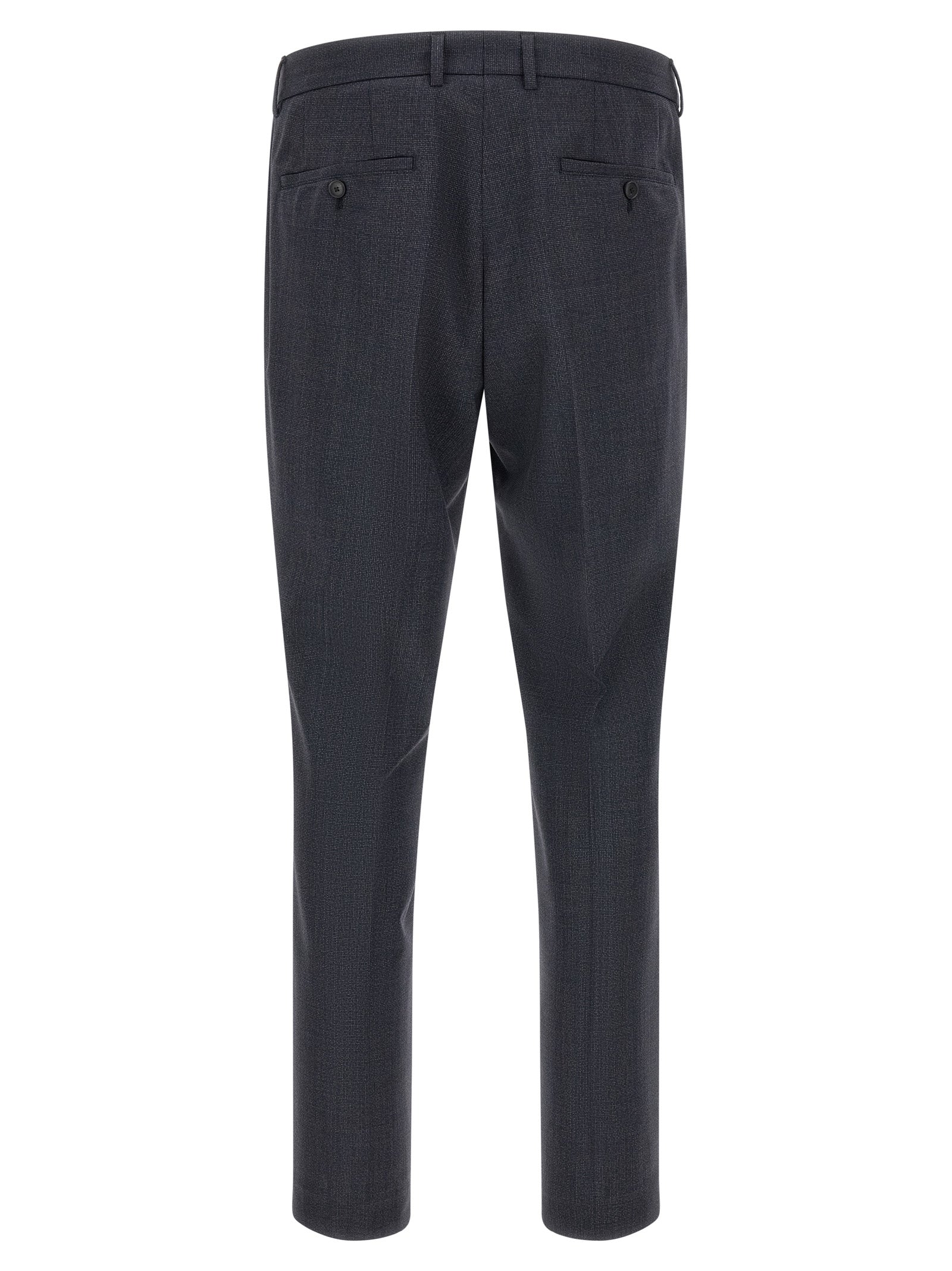 Costume deux pièces en polyester bleu de Hugo Boss, veste et pantalon élégants pour homme.