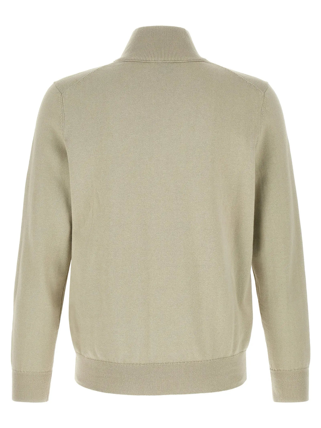 Cardigan beige hugo boss en coton avec col roulé et poignets et ourlet côtelés