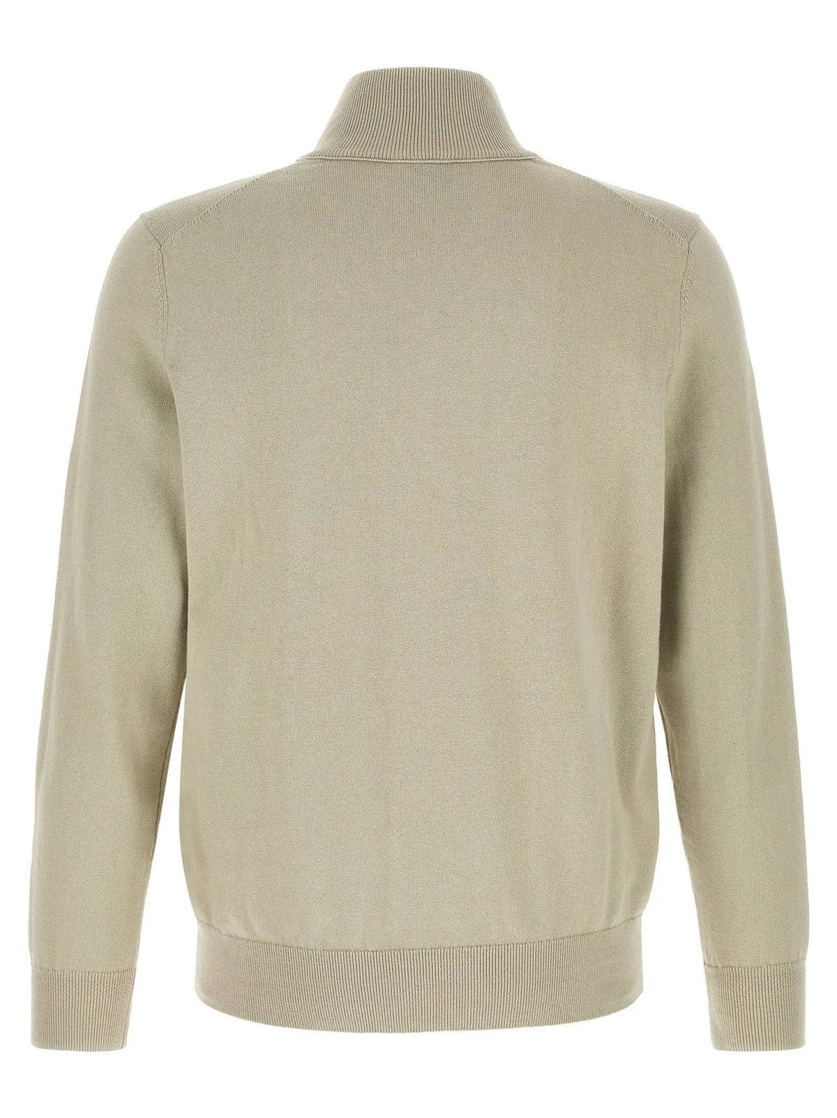 Cardigan beige hugo boss en coton avec col roulé et poignets et ourlet côtelés