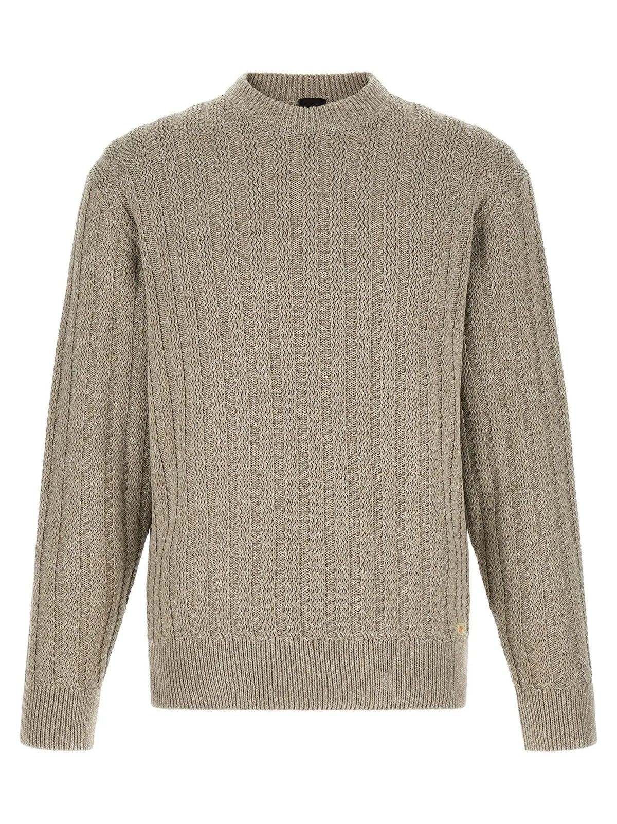 Cardigan hugo boss beige en coton avec motif torsadé texturé et poignets finis de manière soignée