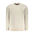Sweatshirt beige à manches longues hugo boss en coton avec logo carré subtil et branding boss au col