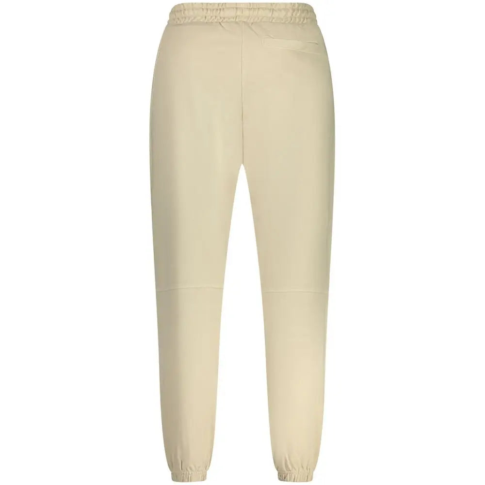 Beige joggers hugo boss en coton pour homme avec coupe décontractée, taille élastique et chevilles resserrées