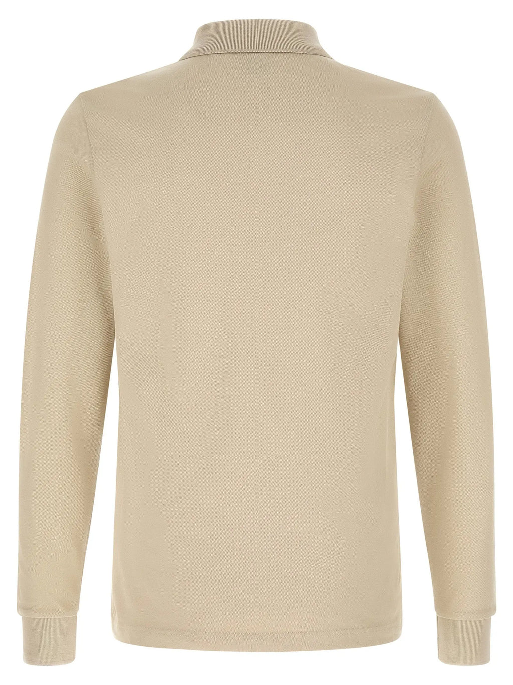 Polo hugo boss beige en coton à manches longues avec col et poignets côtelés