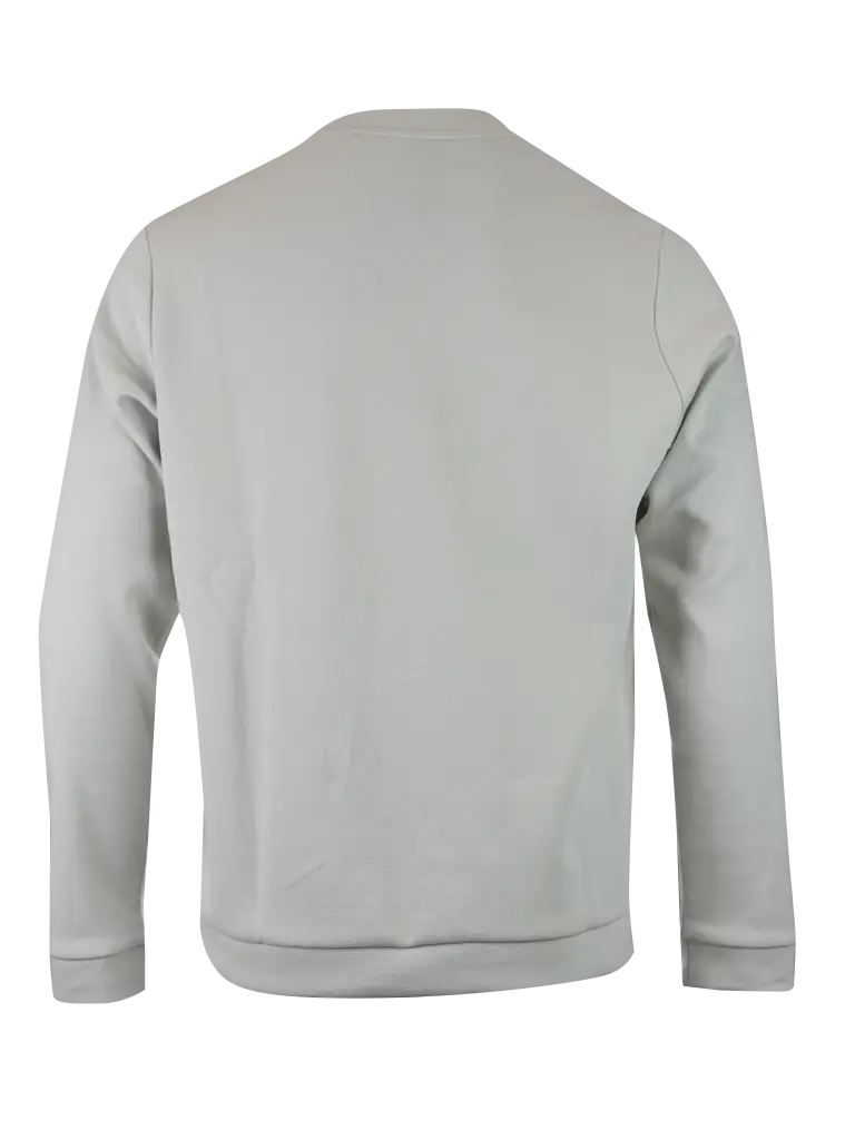 Sweatshirt hugo boss beige en coton avec col rond, manches longues et poignets côtelés blanc