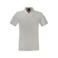 Polo homme blanc hugo boss bianco en coton avec col classique manches courtes et liseré orange subtil à lencolure