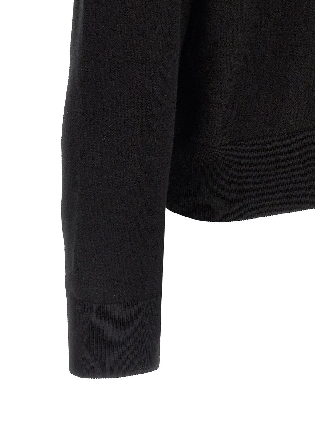 Manche de cardigan hugo boss en coton noir à maille côtelée avec finition lisse et sans coutures