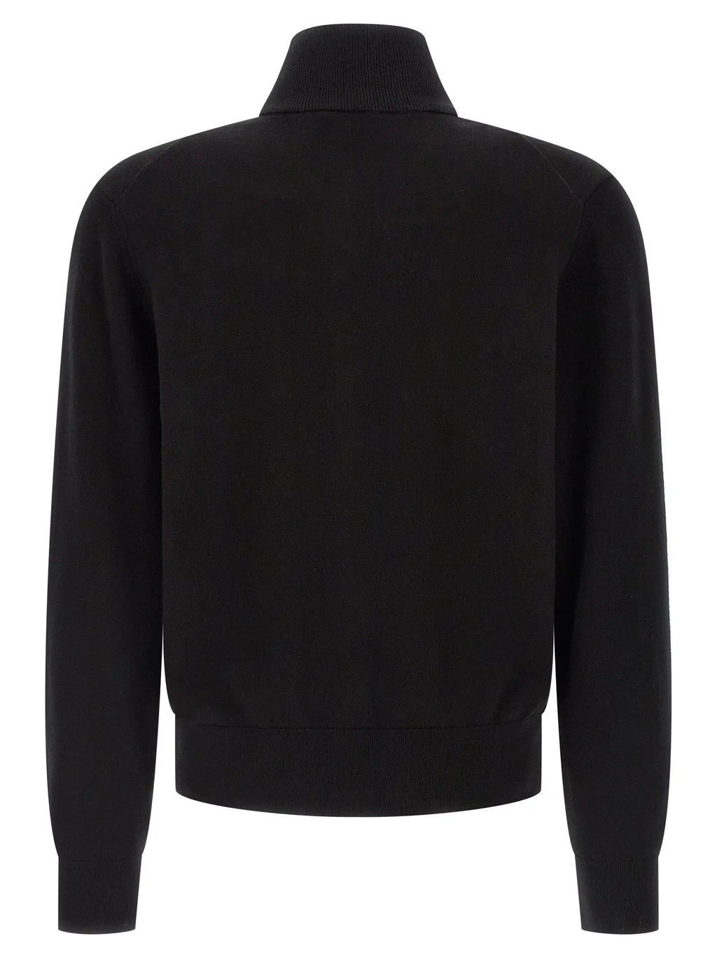 Cardigan en coton noir hugo boss avec col roulé et poignets et ourlet côtelés