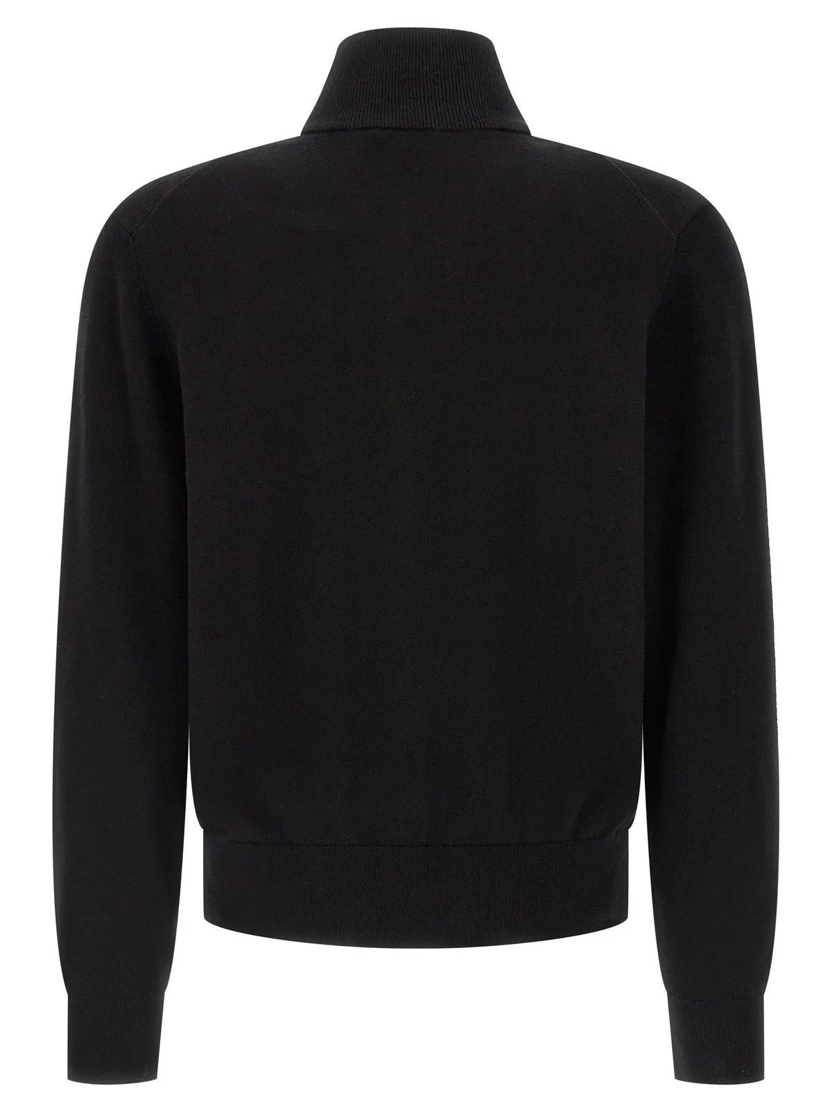 Cardigan en coton noir hugo boss avec col roulé et poignets et ourlet côtelés