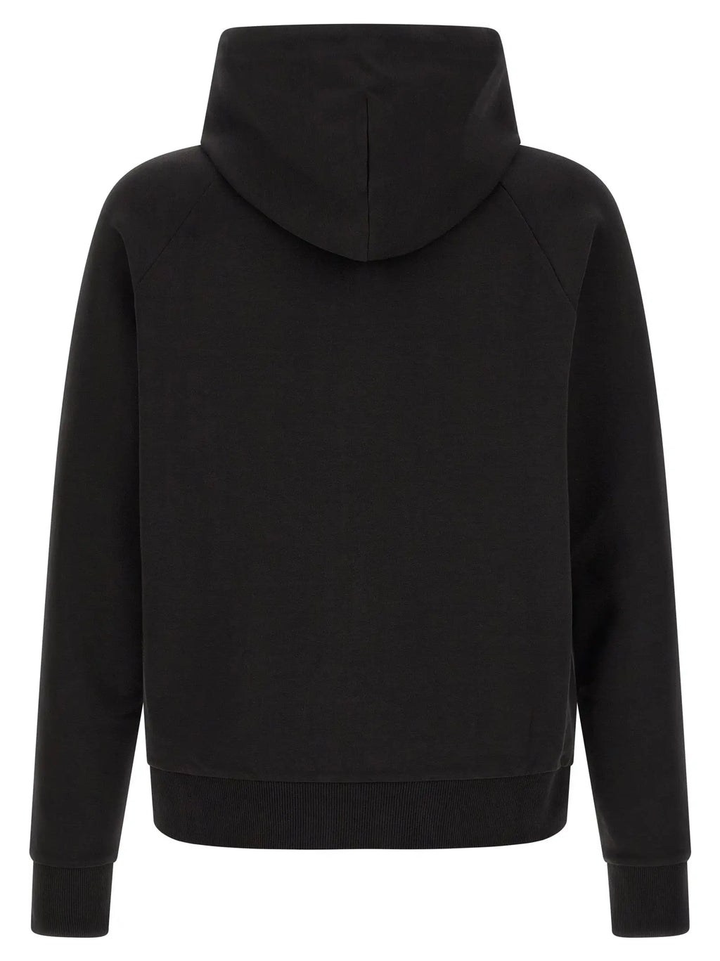Sweatshirt noir en coton hugo boss avec capuche et poignets et ourlet côtelés