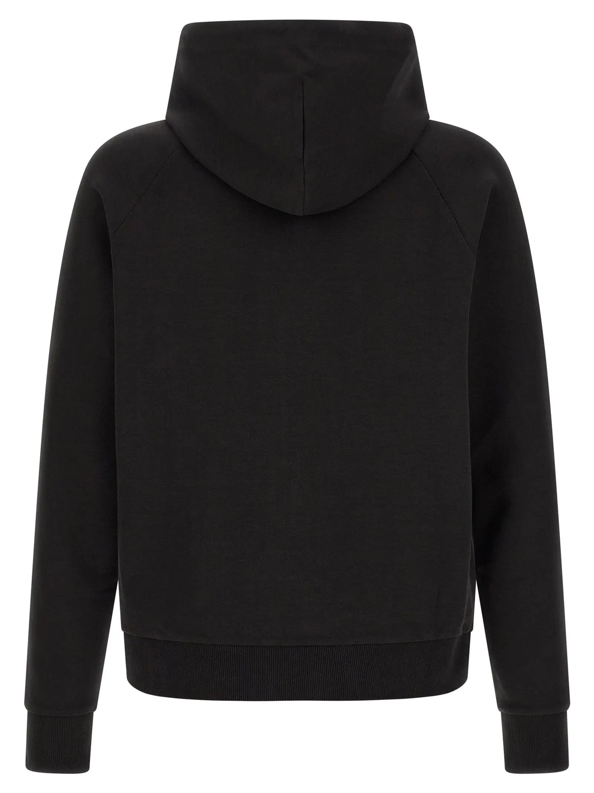 Sweatshirt noir en coton hugo boss avec capuche et poignets et ourlet côtelés