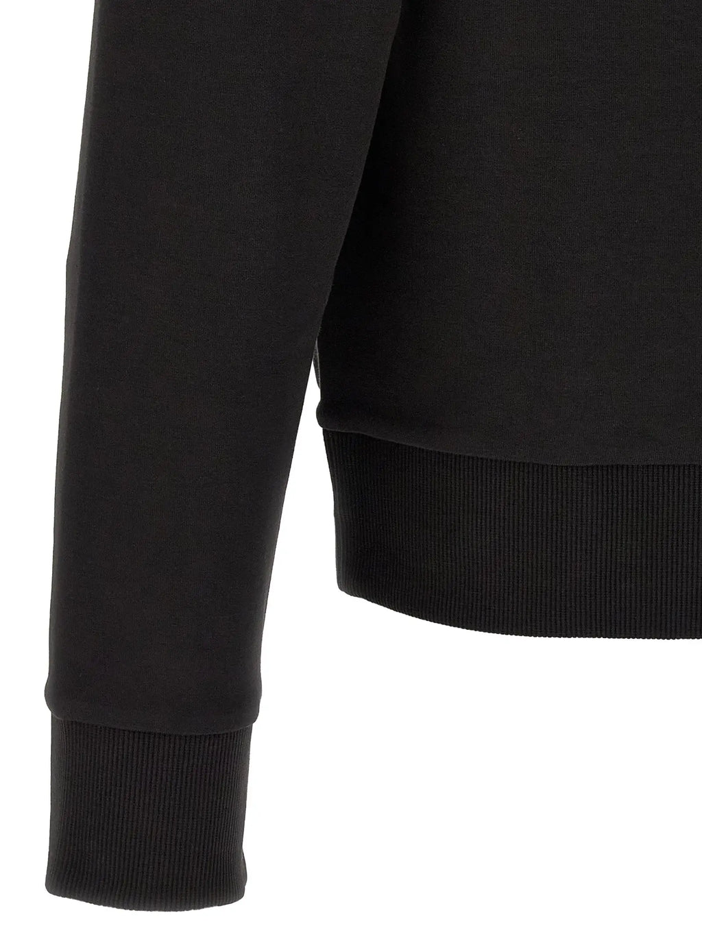 Cuff et ourlet côtelés noirs en coton du sweatshirt décontracté hugo boss noir