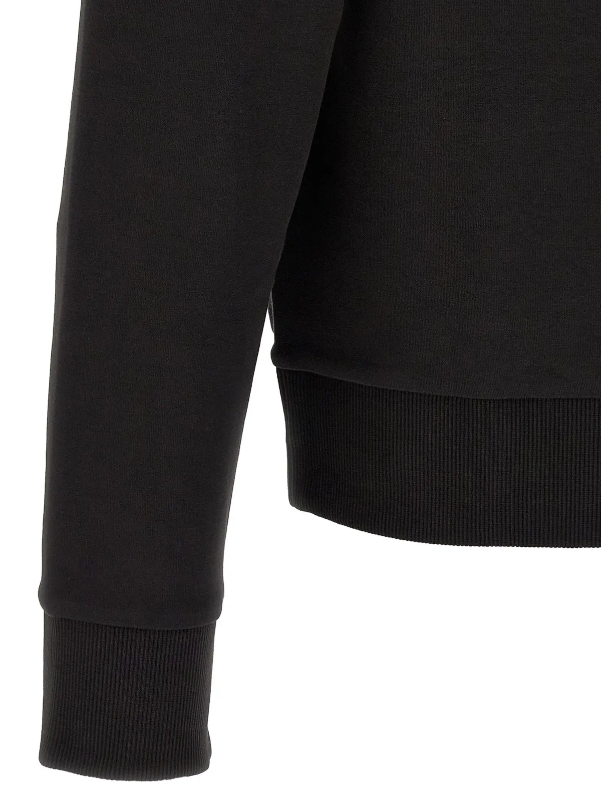 Cuff et ourlet côtelés noirs en coton du sweatshirt décontracté hugo boss noir