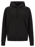 Sweatshirt hugo boss noir en coton à fermeture éclair avec poignets et ourlet côtelés et logo brodé subtil au chest