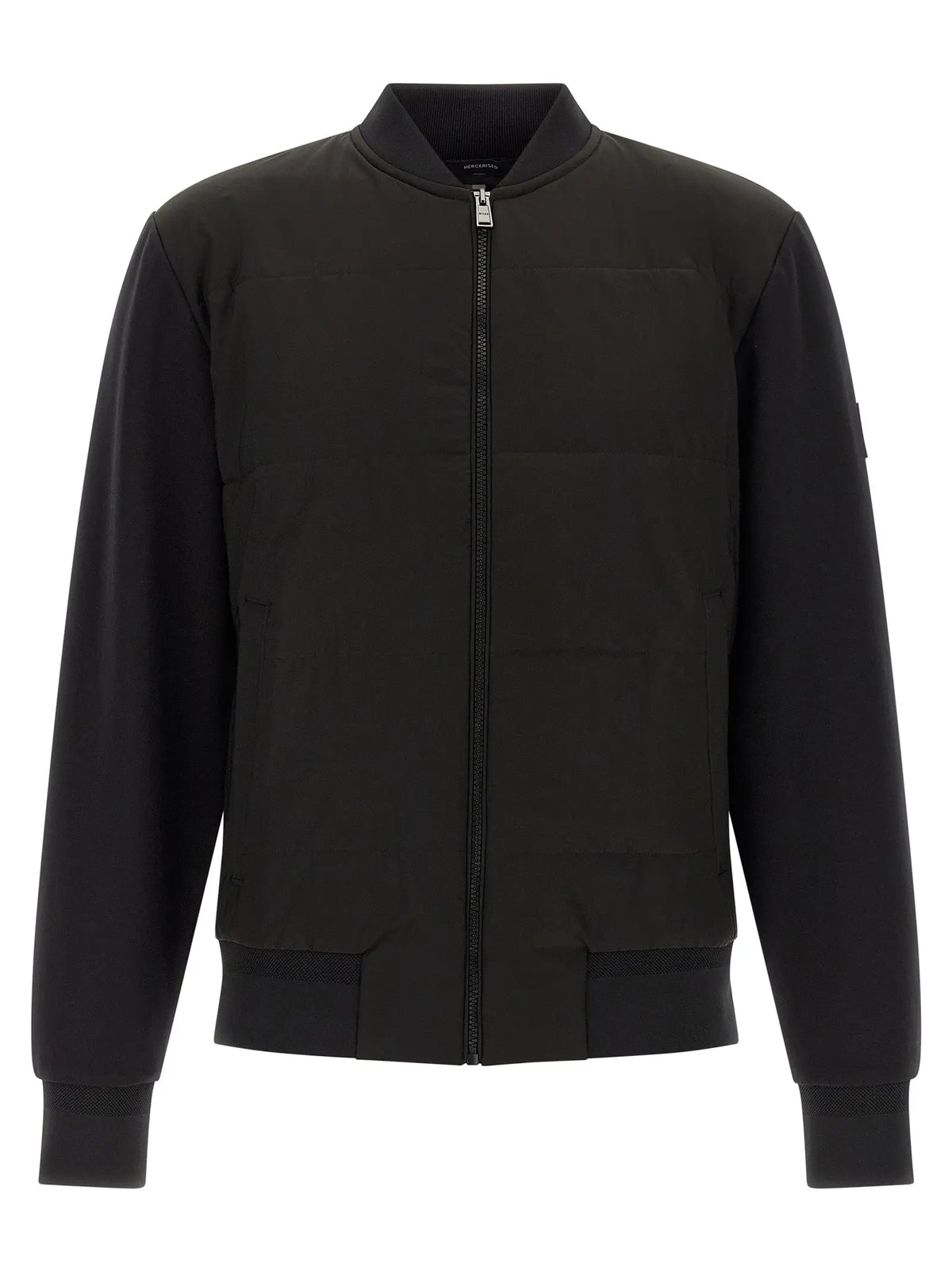 Hugo boss sweat-shirt en coton noir avec design minimaliste et détails de surpiqûres subtils