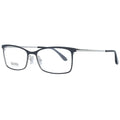 Lunettes hugo boss noires et argentées en métal avec monture rectangulaire
