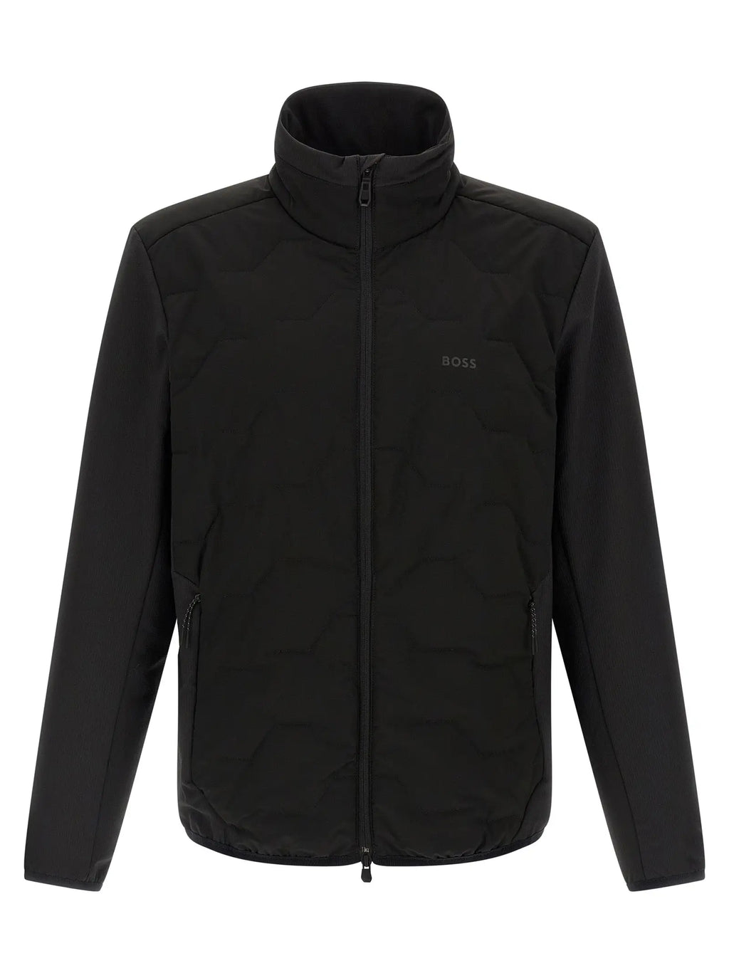 Veste hugo boss noire en polyamide avec col montant et poches zippées en polaire