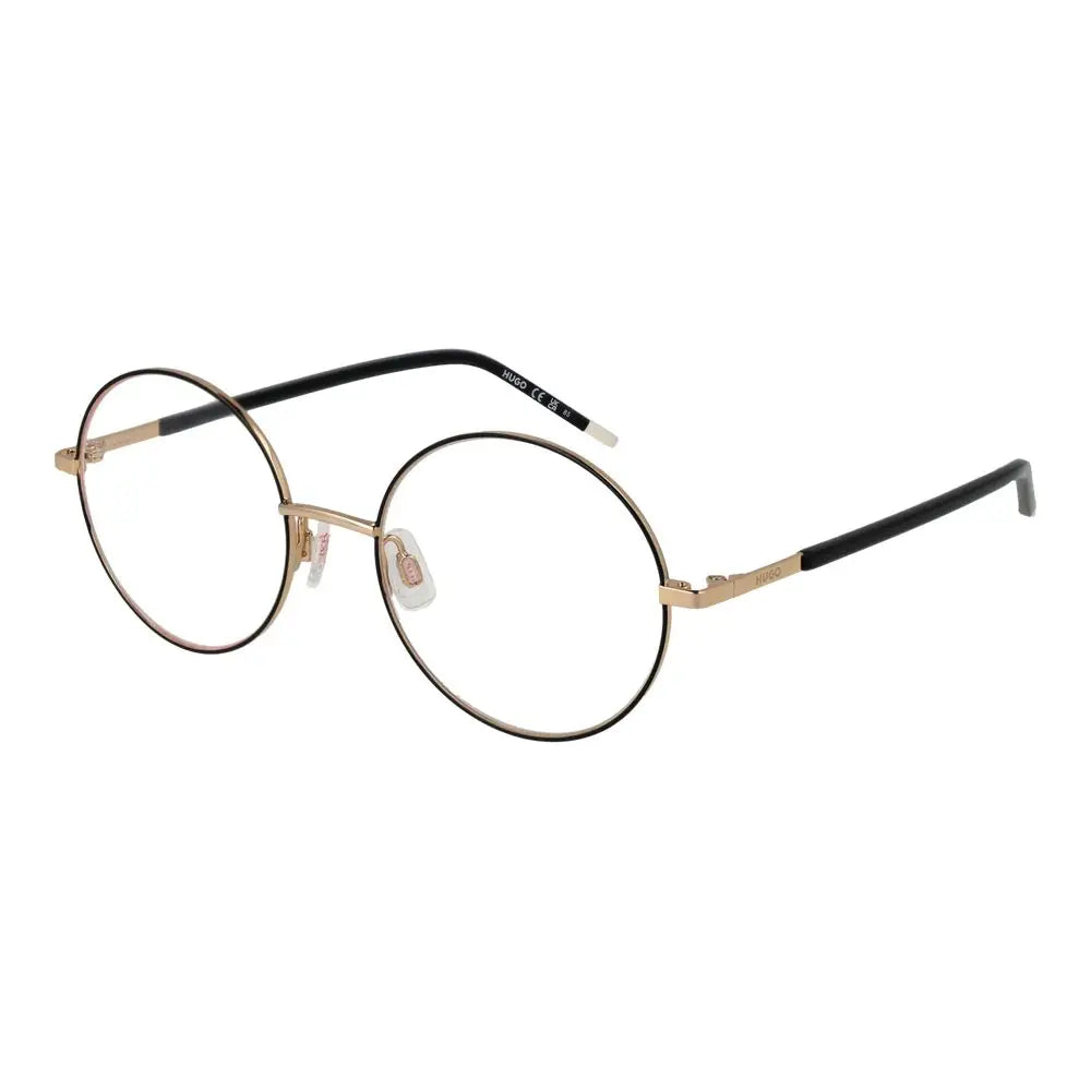 Lunettes hugo boss black en acier inoxydable avec monture ronde bicolore rose gold et branches noires