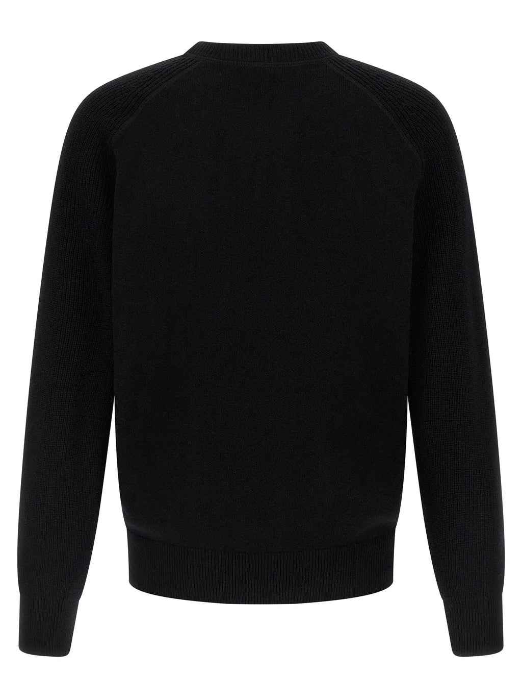Cardigan hugo boss noir en laine vierge avec manches raglan et col rond classique en maille côtelée