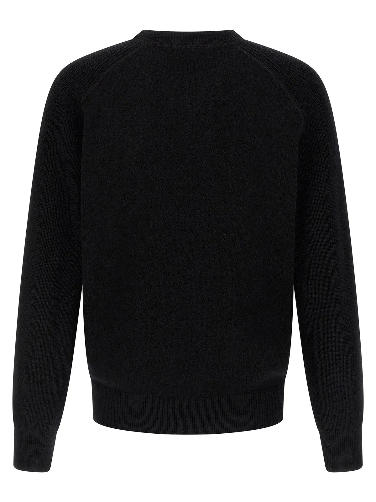 Cardigan hugo boss noir en laine vierge avec manches raglan et col rond classique en maille côtelée