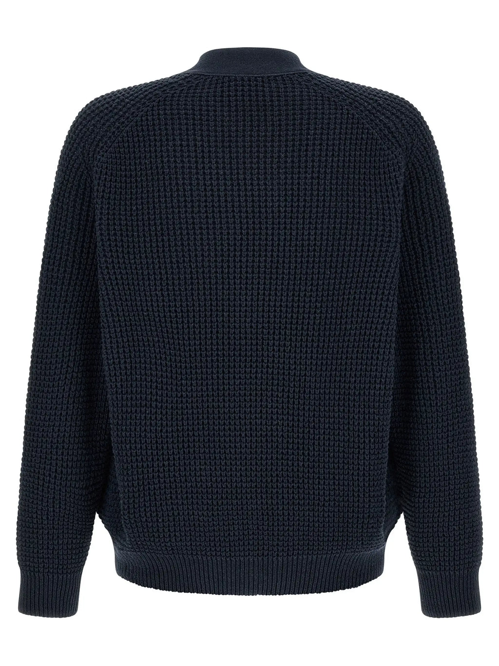 Cardigan en coton bleu hugo boss avec motif gaufré texturé et poignets côtelés en marine foncé