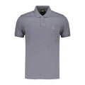 Polo hugo boss blue en coton gris avec col classique et manches courtes avec marquage discret sur la poitrine