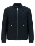 Blouson bomber hugo boss blue en polyester noir matelassé avec fermetures éclair argentées et poignets côtelés
