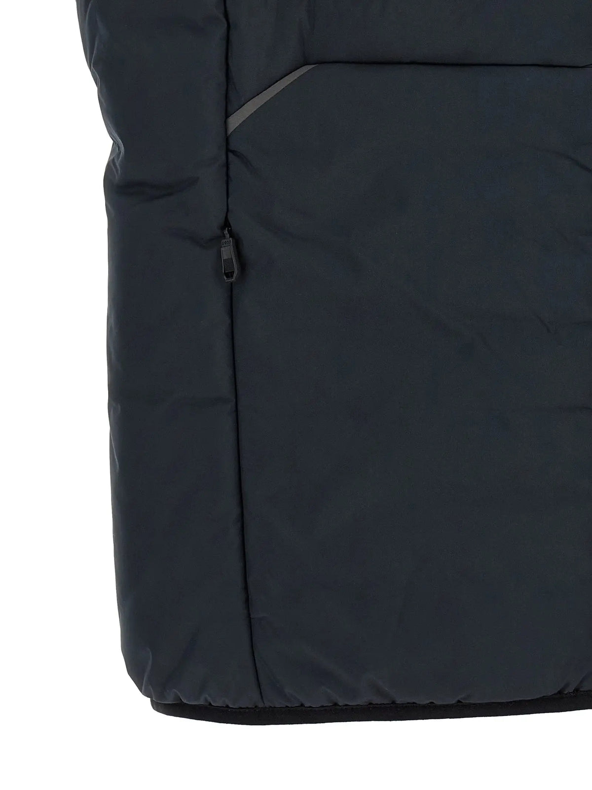 Veste sans manches hugo boss bleu en polyester gris foncé matelassée avec fermeture éclair argentée subtile et coutures décoratives