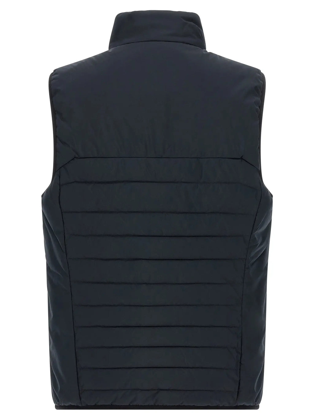 Veste sans manches hugo boss bleue en polyester avec col haut et couture horizontale matelassée noire