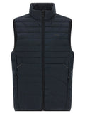 Veste sans manches noire matelassée en polyester hugo boss avec col montant et logo boss sur la poitrine