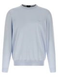 Cardigan hugo boss bleu en laine vierge avec logo brodé subtil et poignets côtelés style col rond