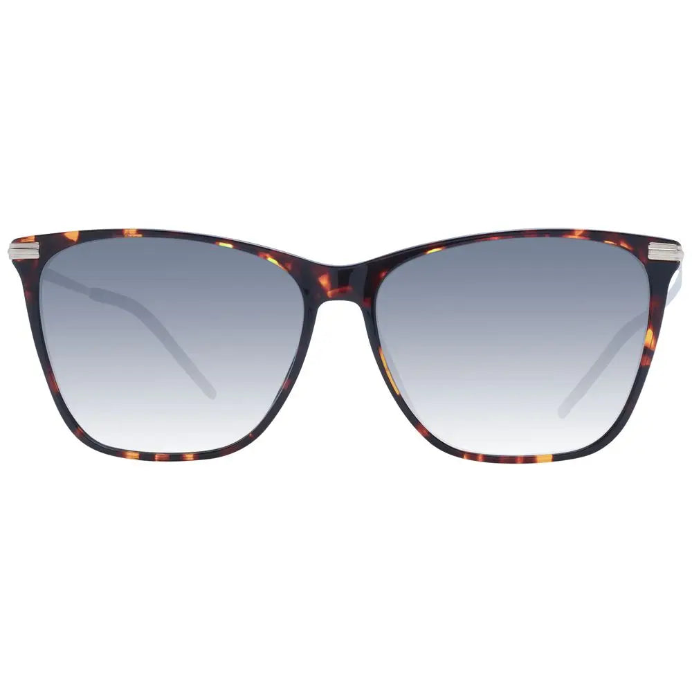 Lunettes de soleil Hugo Boss en acétate marron motif écaille avec verres dégradés gris et branches métalliques