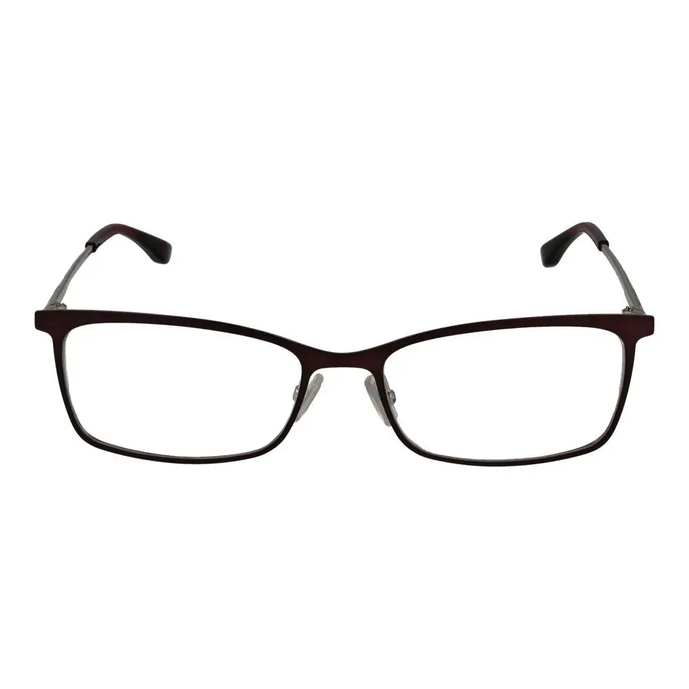 Lunettes hugo boss bordeaux en acier inoxydable avec monture rectangulaire métallique et branches argentées