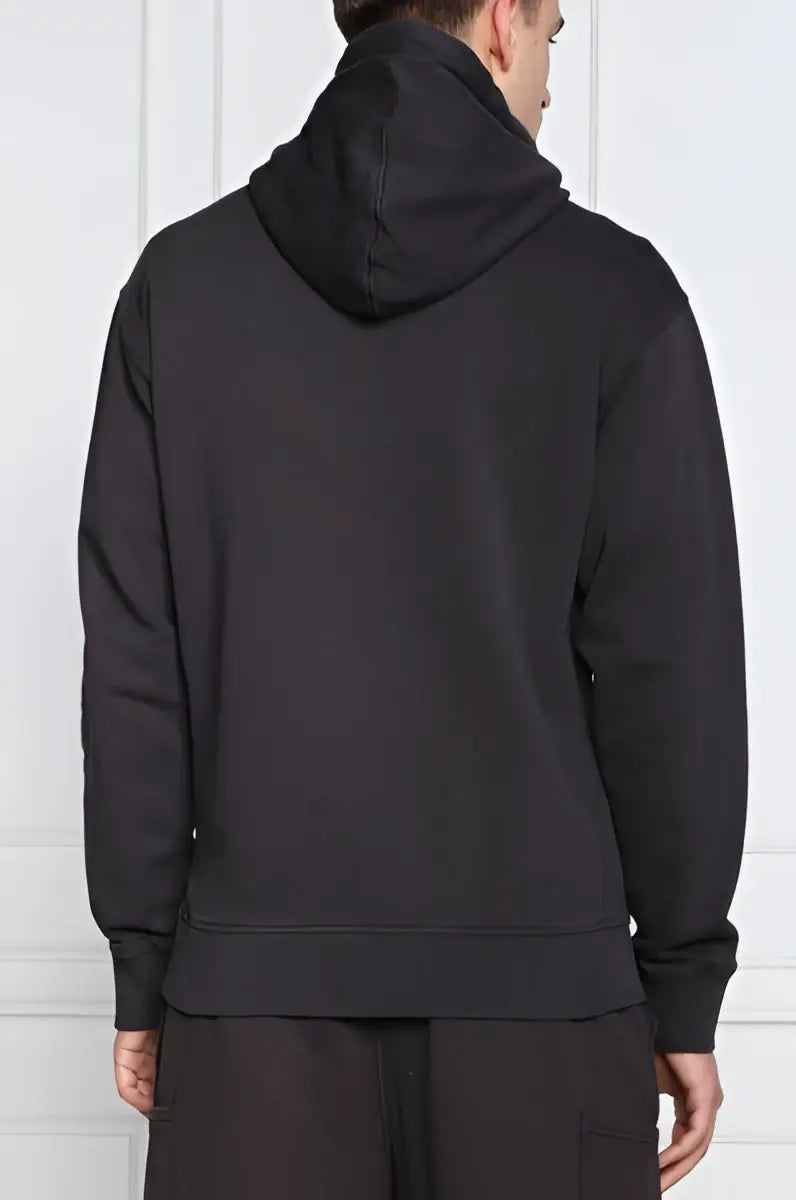Sweat à capuche hugo boss bleu foncé en coton avec logo et coupe décontractée à poignets côtelés