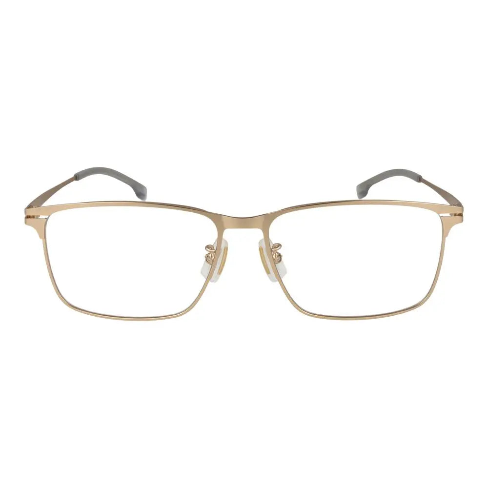 Lunettes hugo boss metal or cadre rectangulaire avec embouts gris sur les branches
