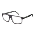 Lunettes hugo boss grises en acétate avec monture rectangulaire mate et branches noires
