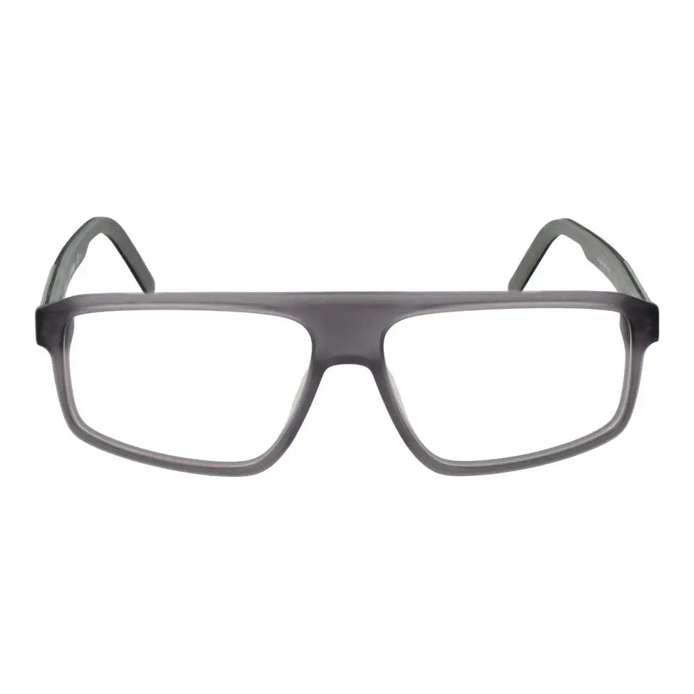 Lunettes hugo boss grises en acétate avec monture rectangulaire moderne élégante