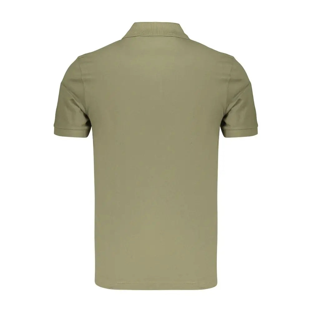 Polo hugo boss green homme en coton kaki manches courtes col classique et poignets côtelés