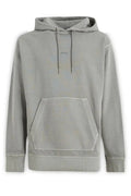 Sweat à capuche gris hugo boss en coton avec poche kangourou et logo brodé subtil sur la poitrine