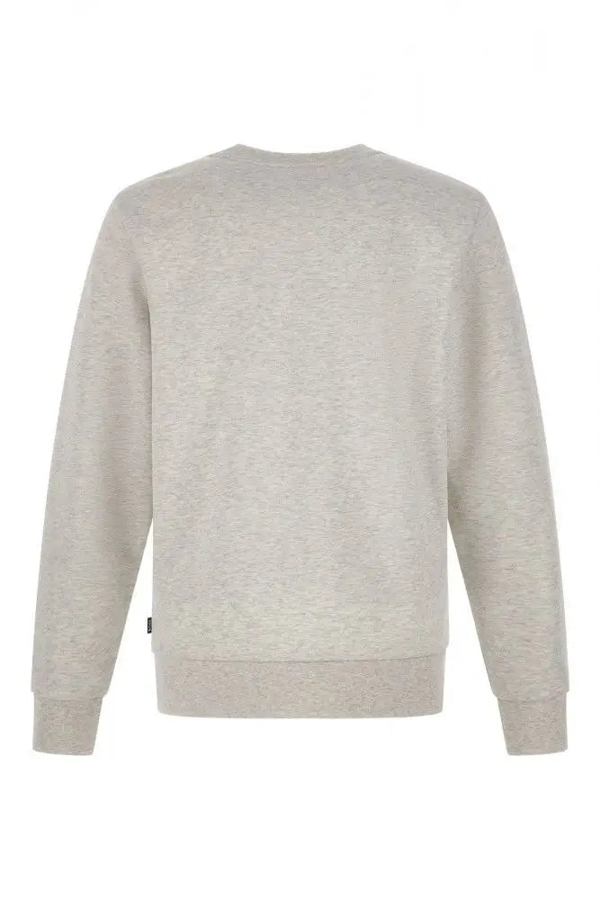 Sweat-shirt hugo boss gris en coton avec logo, col rond, poignets et ourlet côtelés en gris chiné