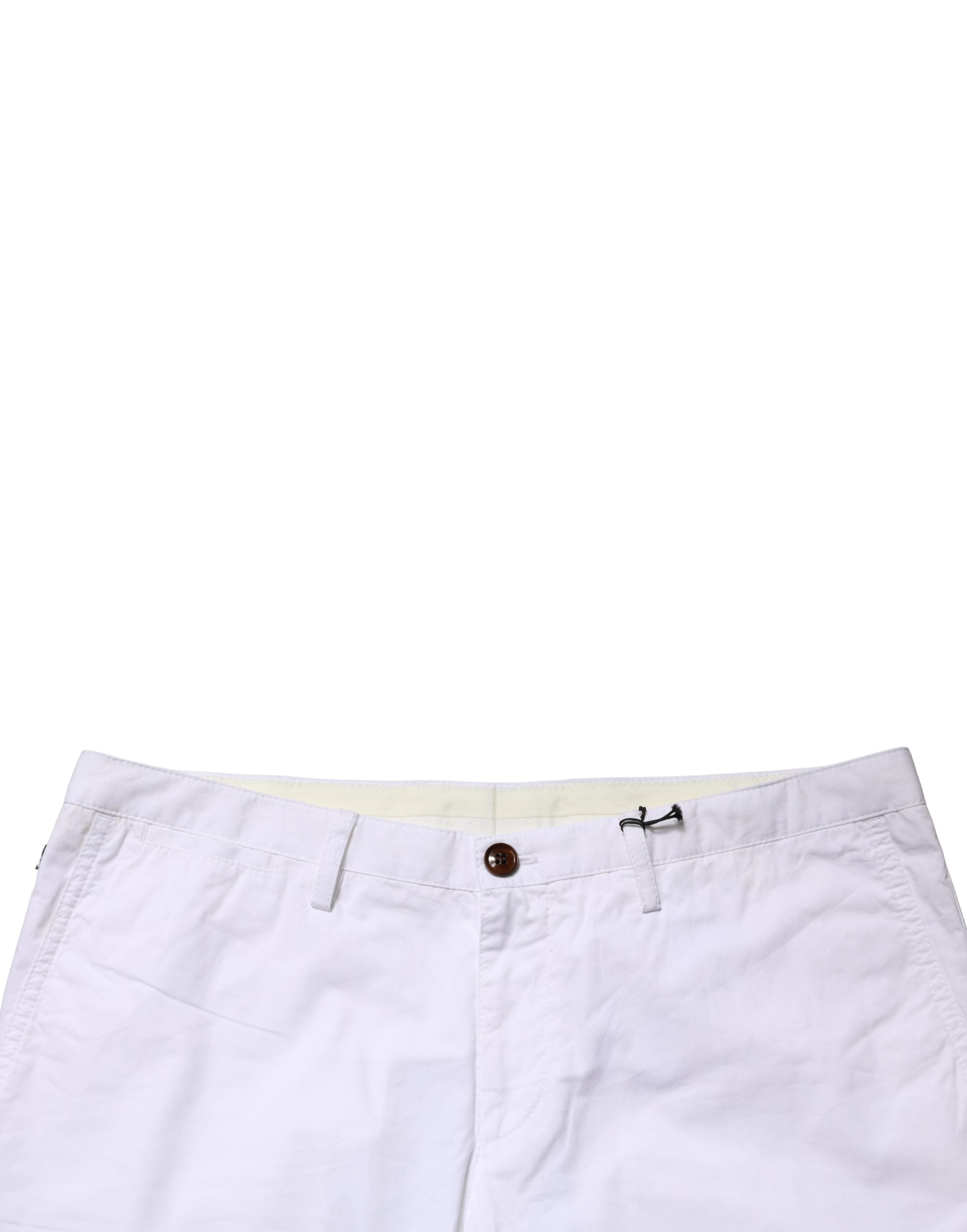 Pantalon chino skinny blanc à taille mi-haute de la marque Hugo Boss, pantalon casual pour homme, vue de face.