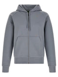 Sweatshirt en coton gris de la marque Hugo Boss, coupe décontractée, avec logo discret sur la poitrine.