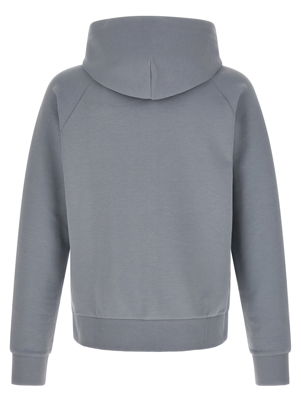 Sweatshirt gris en coton de la marque Hugo Boss, coupe classique, col rond et manches longues, portée décontractée.